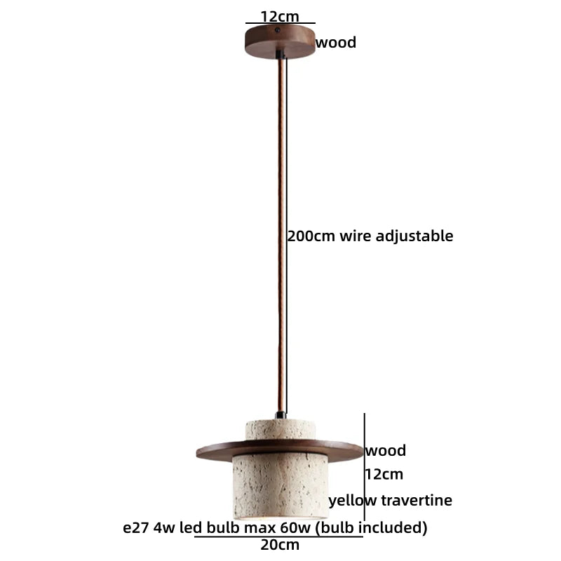 Wabi Sabi Wood Pendant Light for Bedroom