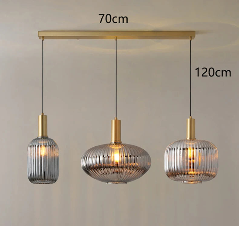 Lámpara colgante de cristal nórdica para comedor