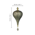 Moroccan Pierced Metal Teardrop Pendant Light for Dining Room and Hallway