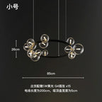 Modern Ring Glass Ball LED Chandelier Iron Frame