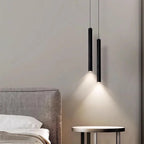 Lámpara colgante tubular de hierro minimalista para dormitorio