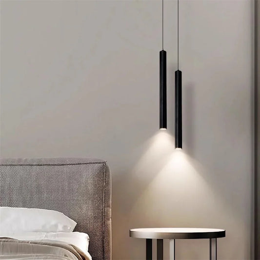 Minimalist Iron Tube Pendant Light for Bedroom