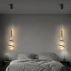 Nordic LED Spiral Pendant Light for Bedroom
