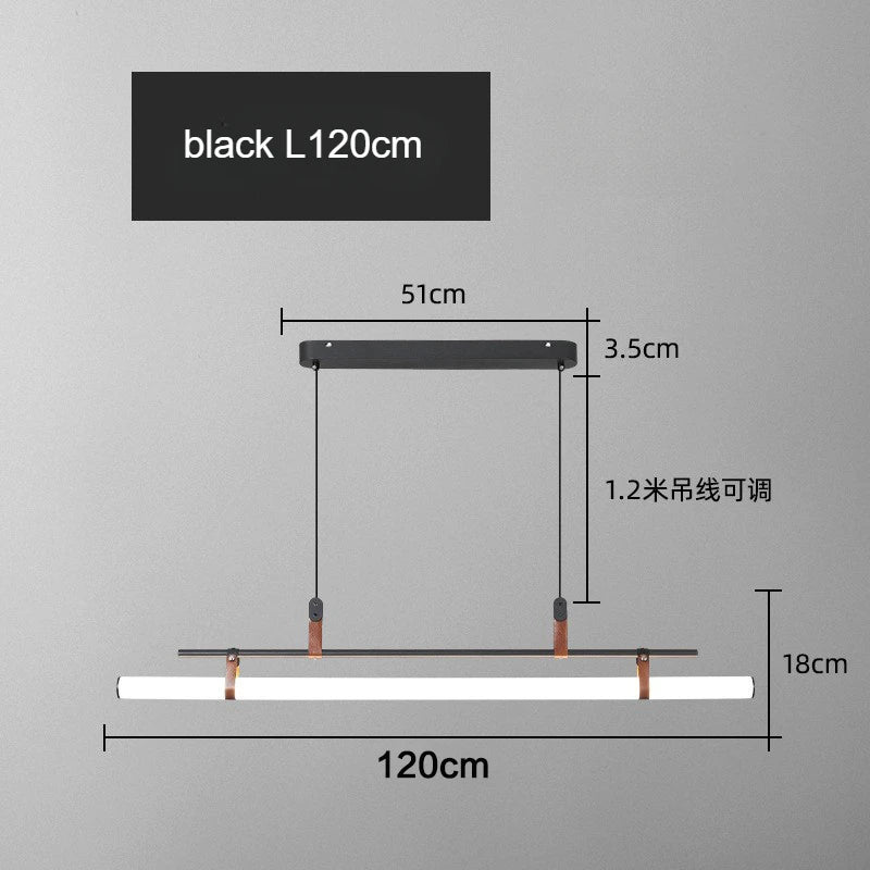 Nordic Brass Pendant Light with Leather Accents