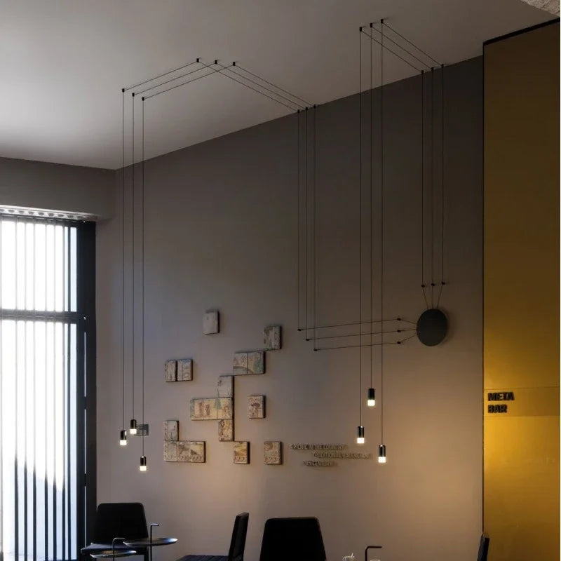 Nordic Iron Pendant Light Multi-Drop Hanging Lamp