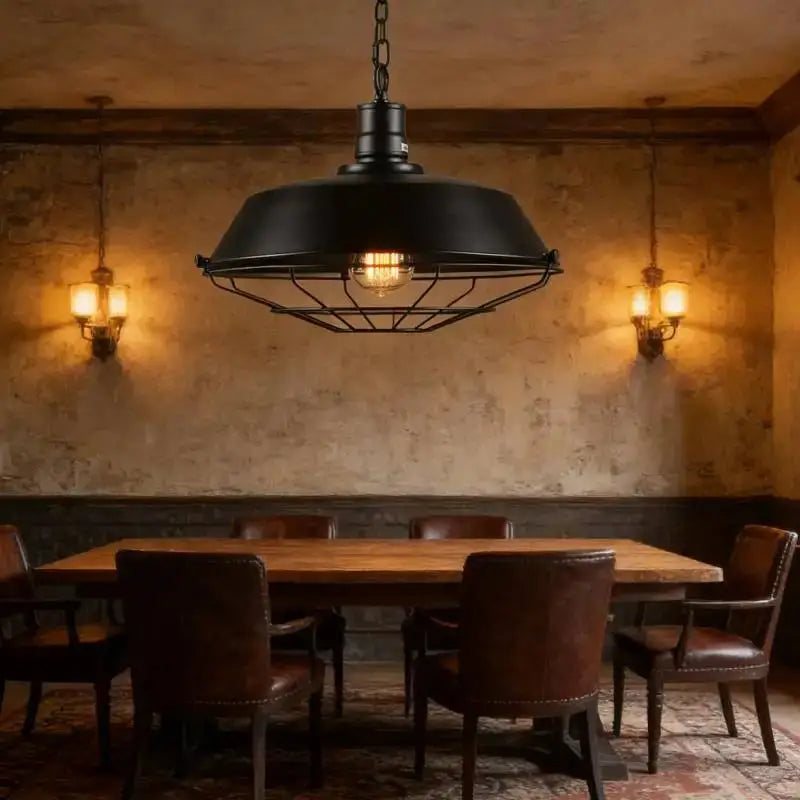 Industrial Iron Pendant Light for Dining Room