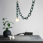 Art Deco Glass Chain Swag Pendant Light with Opal Globes for Dining Room