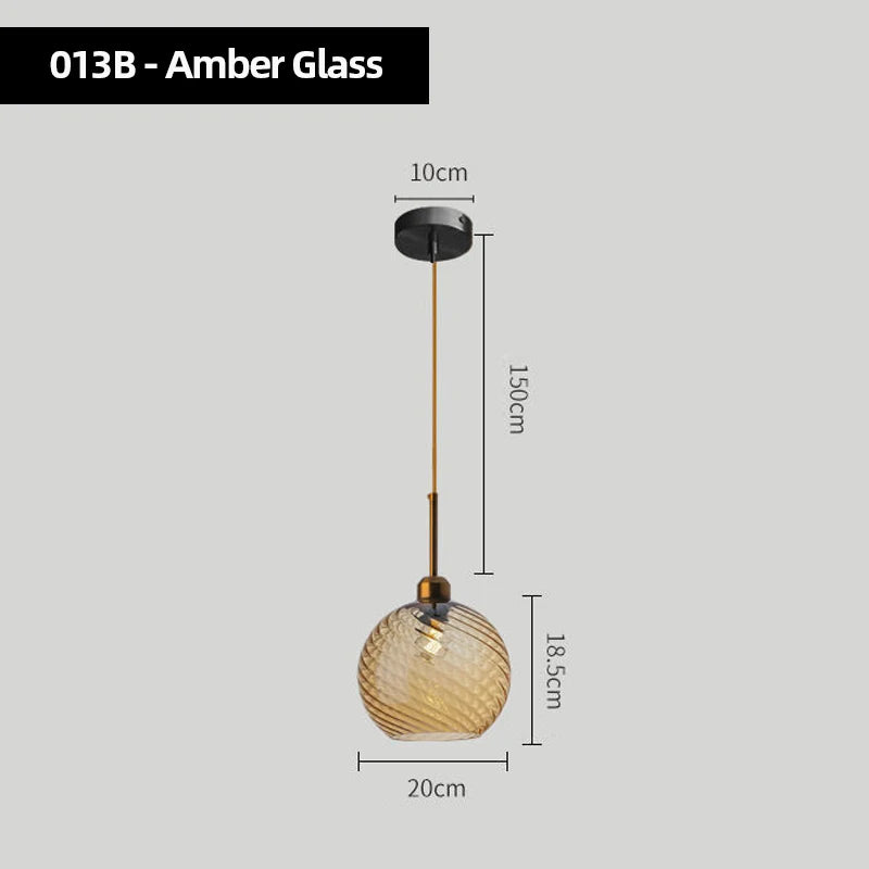 Modern Swirl Glass Pendant Light in Smoked Gray and Amber for Kitchen Island