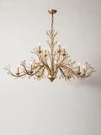 Vintage Iron Chandelier with Crystal Accents