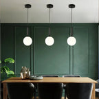 Nordic Glass Ball Pendant Light - Brass Hanging Lamp
