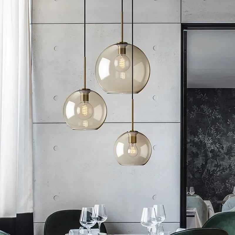 Nordic Glass Pendant Light for Dining Room