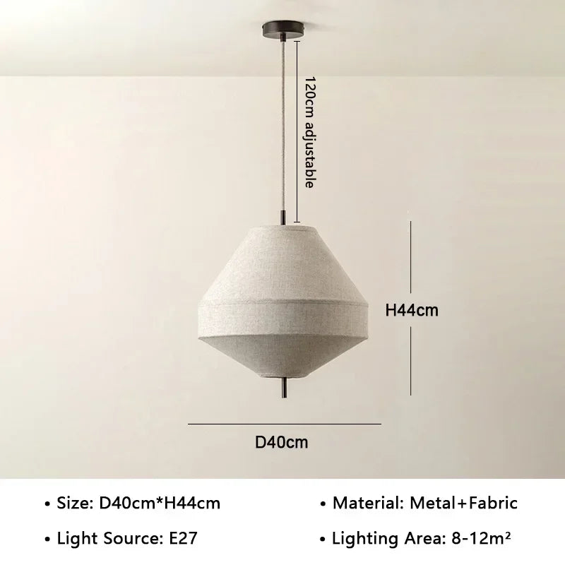 Minimalist Fabric Pendant Light with Iron Frame