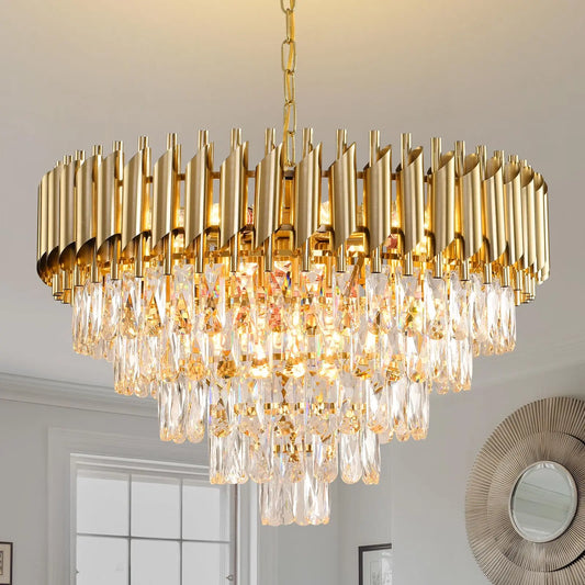 Modern Stainless Steel Circular Chandelier