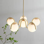 Nordic Glass Pendant Light with Iron Frame