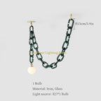Art Deco Glass Chain Swag Pendant Light with Opal Globes for Dining Room