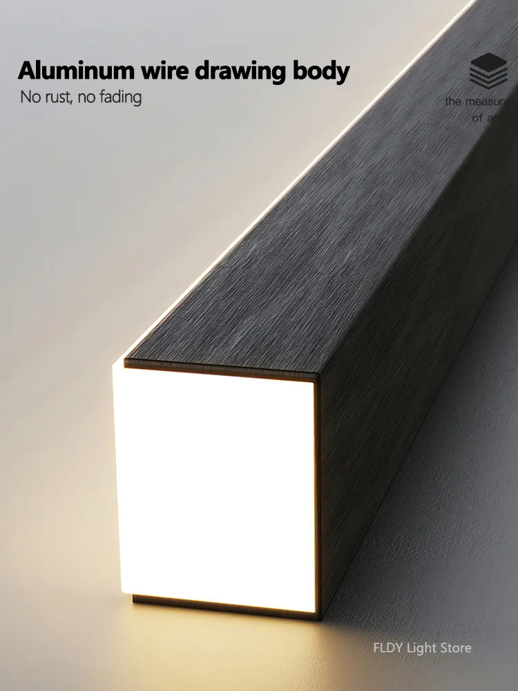 Minimalist Iron Pendant Light - Linear Hanging Lamp