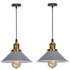 Retro Industrial Black Cone Pendant Light with Brass Fitting for Kitchen