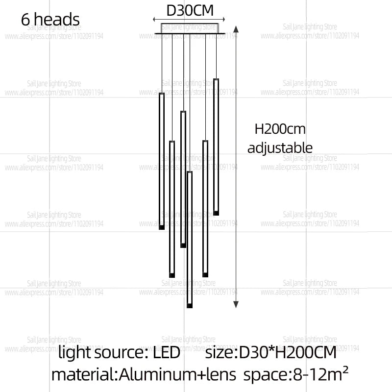 Minimalist Wood Pendant Light for Staircase