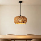 Bohemian Rattan Pendant Light - Woven Wicker Hanging Lamp