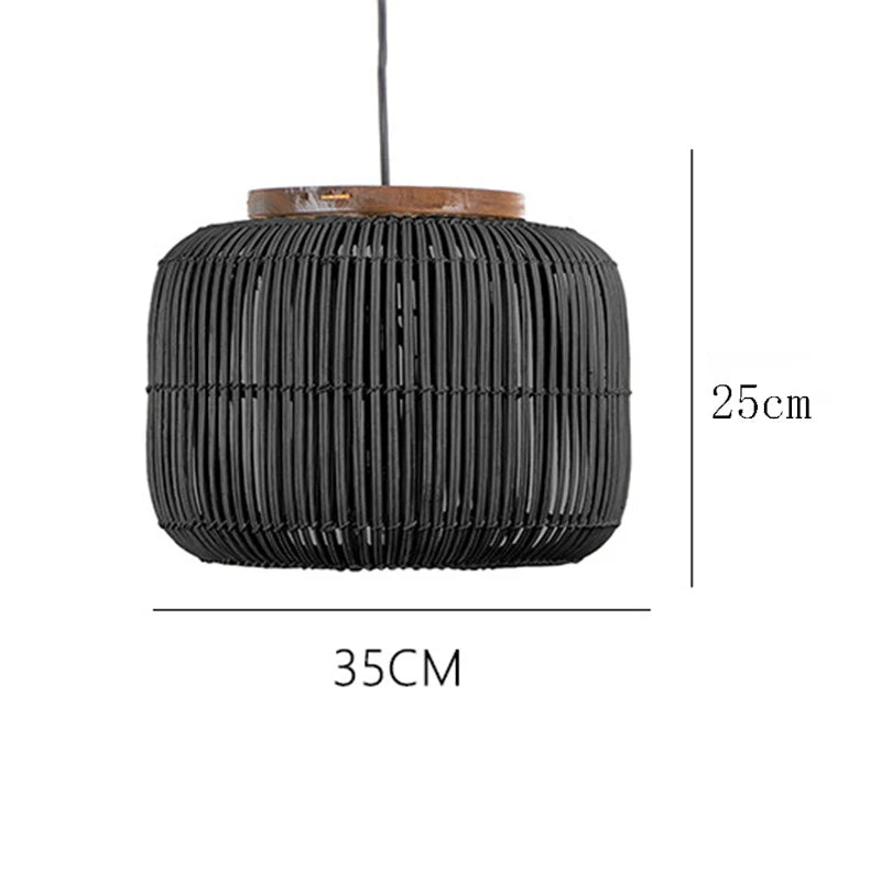 Wabi-sabi Rattan Hand-woven Pendant Light