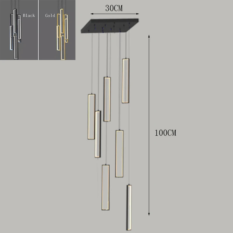 Minimalist Gold Hanging Pendant Light for Stairwell