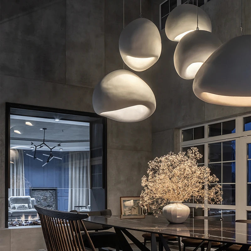 Minimalist White Iron Pendant Light for Dining Room