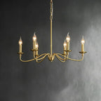 Retro Gold Candle Chandelier for Dining Room