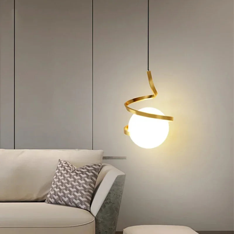 Minimalist Iron Pendant Light for Bedroom & Living Room