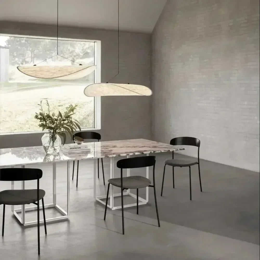 Modern Silk Sail Pendant Light in White for Living Room 40 to 120cm