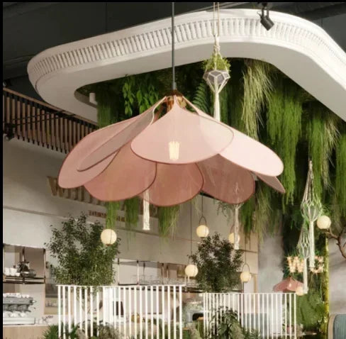 Bohemian Fabric Petal Pendant Light for Dining Room
