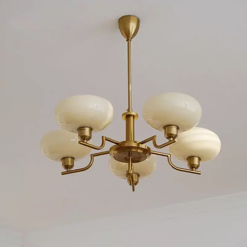 Lámpara Colgante de Bola de Cristal Estilo Retro, Candelabro de Hierro