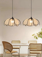 Vintage Hand Woven Fabric Lotus Chandelier for Dining Room and Bedroom