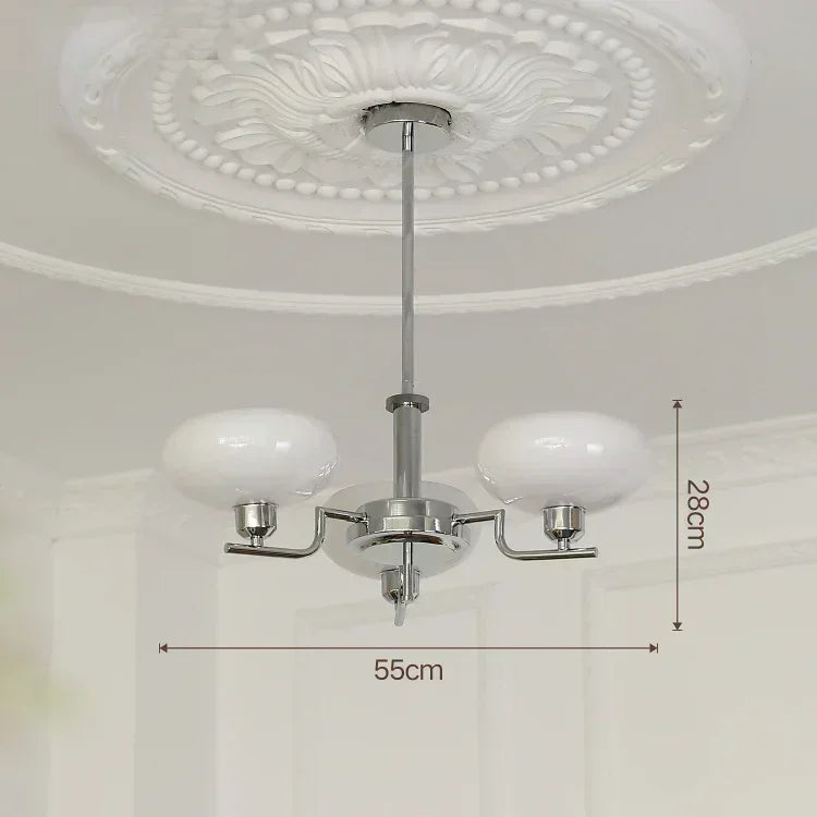 Retro Glass Ball Pendant Light Iron Chandelier