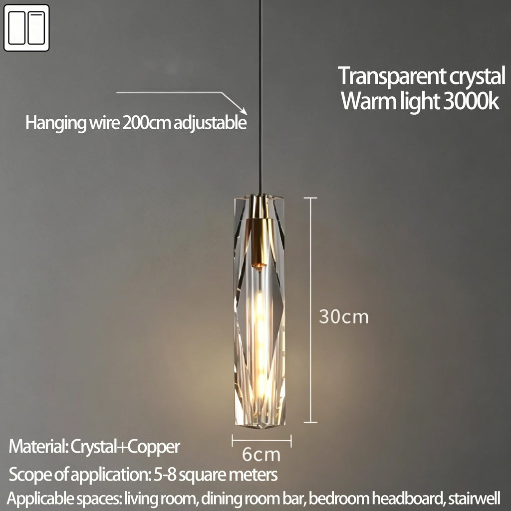 Luxury Crystal Glass Pendant Light for Dining Room
