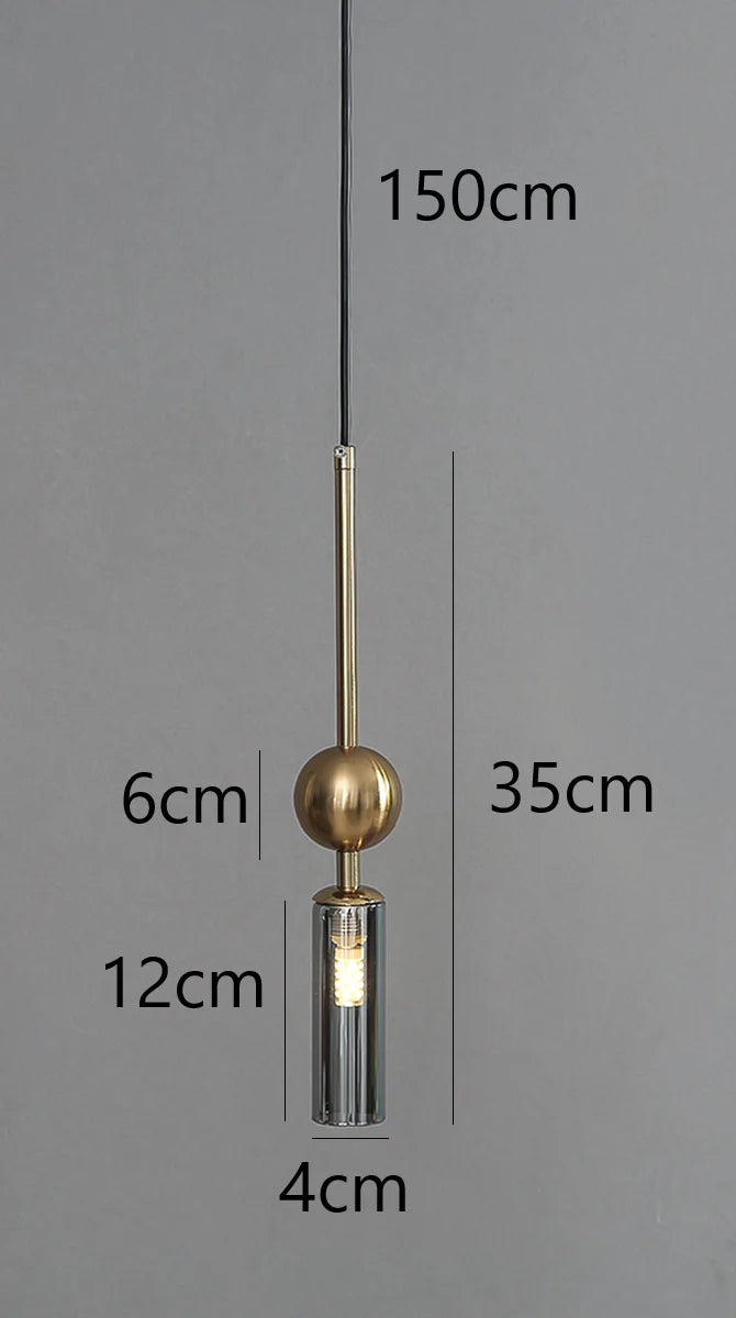Nordic Light Luxury Pendant Lights Gold Black Iron Art Chandeliers LED Restaurant Bedroom Bedside Glass Decoration Hanging Lamp