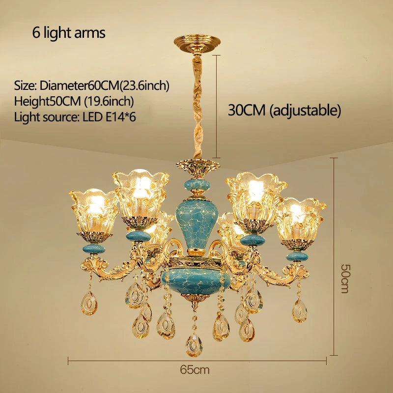 European Ceramic Chandelier Luxury Hall Light