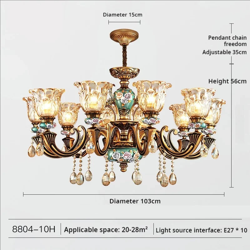 Luxury Zinc Alloy Chandelier with Resin Accents