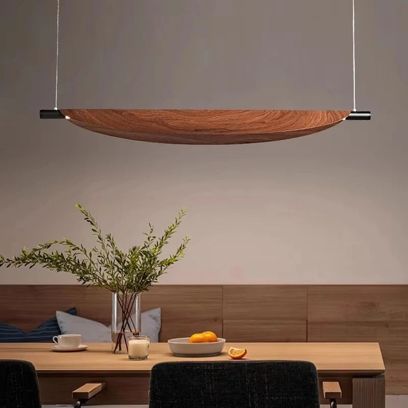 Lámpara Colgante Minimalista de Madera para Comedor
