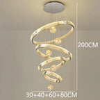 Modern Crystal Chandelier Lustre Stair Pendant Lights Duplex Architecture Living Room Pendant Lights Home Decoration Lighting
