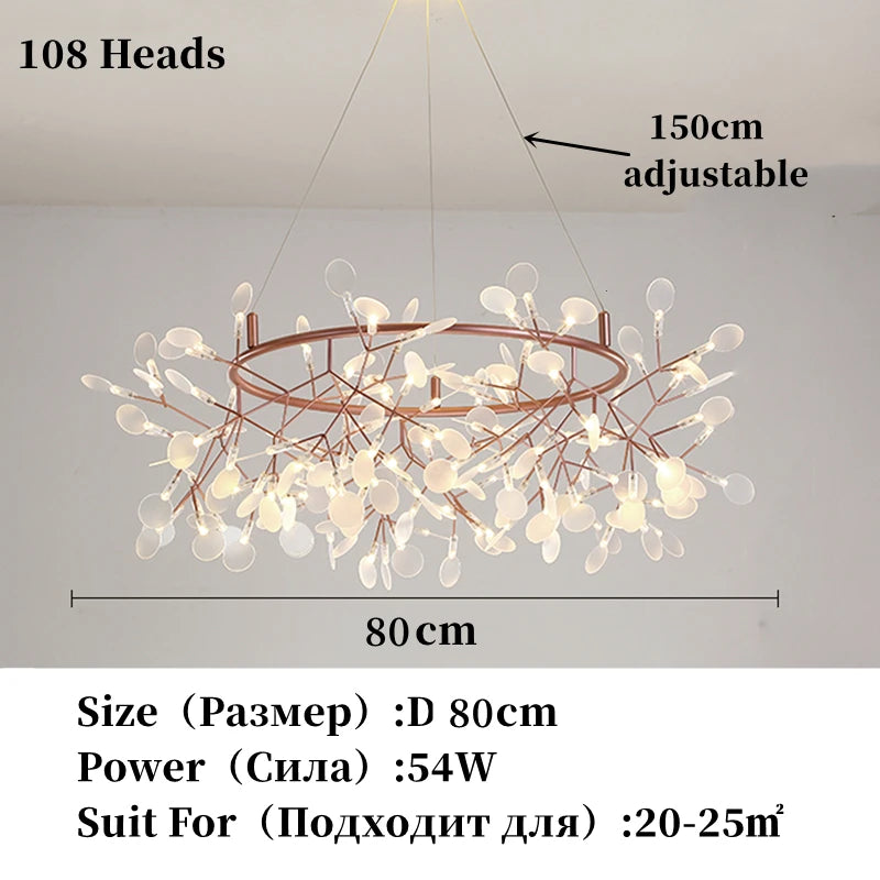 Modern Stainless Steel Ring Pendant Chandelier