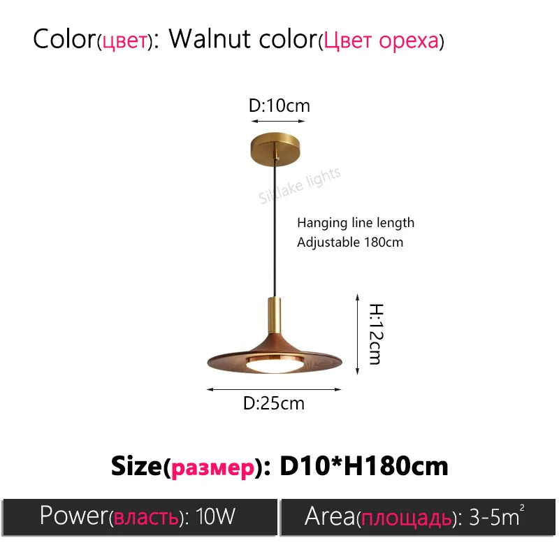 Nordic Wood Pendant Light for Dining Room
