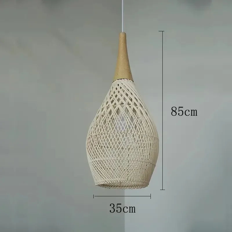 Wabi-sabi Rattan Hand-woven Pendant Light