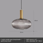 Nordic Glass Pendant Light with Copper Finish