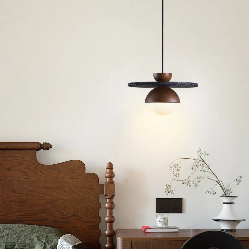Wabi Sabi Wood Pendant Light for Bedroom