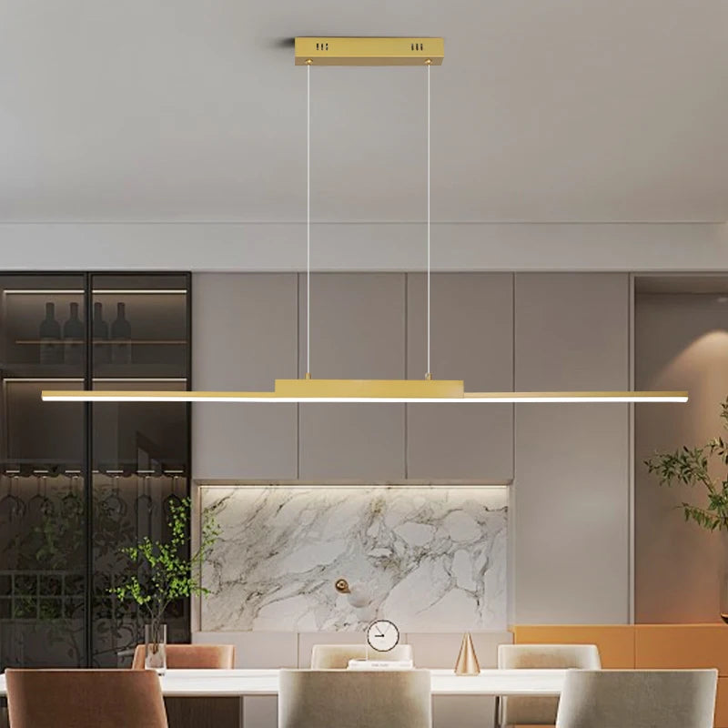 Minimalist Linear Pendant Light for Dining Room