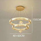 Modern Crystal Chandelier Lustre Stair Pendant Lights Duplex Architecture Living Room Pendant Lights Home Decoration Lighting