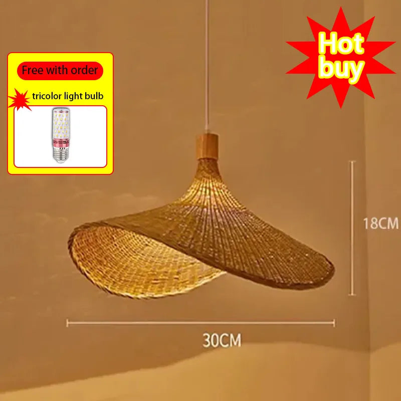 Bamboo Rattan Woven Pendant Light Chandelier