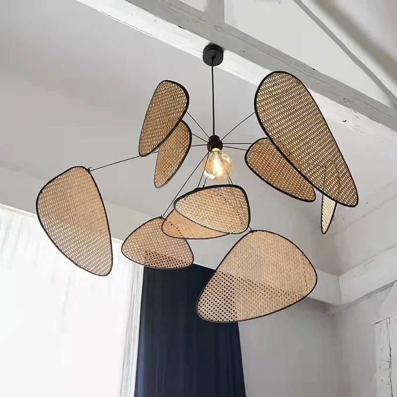 Modern Rattan Petal LED Pendant Lamp