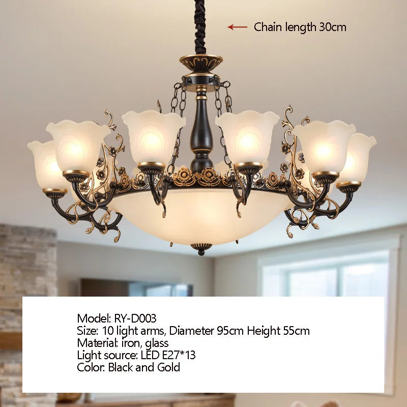 Modern Crystal Chandelier Glass Iron Frame