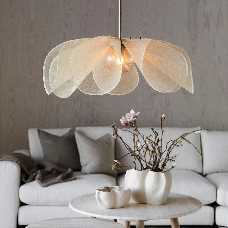 Wabi Sabi Fabric Pendant Light for Living Room
